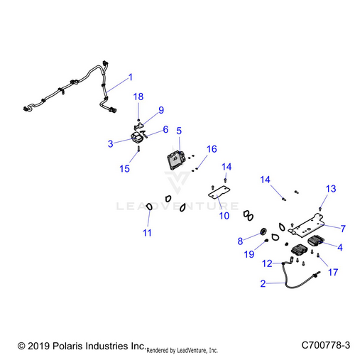 An Image of a Genuine Polaris Parts Schematic Diagram showing the schematic - ELECTRICAL: ECU REGULATOR ETC. - 2020 POLARIS RZR TURBO S 4