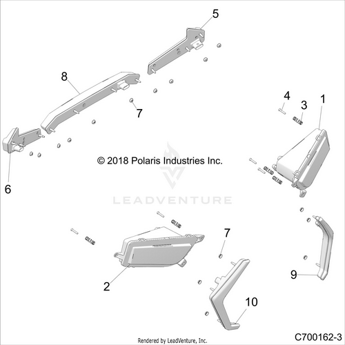 An Image of a Genuine Polaris Parts Schematic Diagram showing the schematic - ELECTRICAL: HEADLIGHTS AND TAILLIGHTS - 2022 POLARIS RZR XP 1000 PREMIUM
