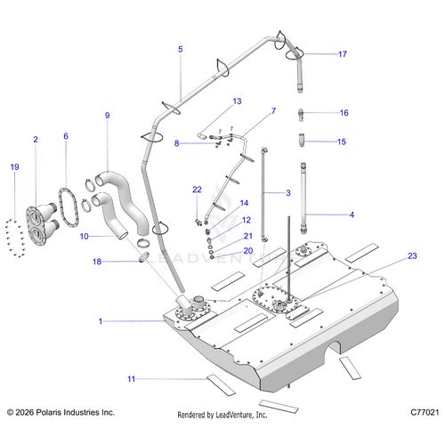 An Image of a Genuine Polaris Parts Schematic Diagram showing the schematic - FUEL: FUEL SYSTEM - 2025 POLARIS RZR PRO R RACE