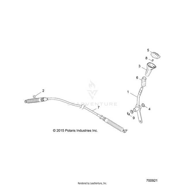 An Image of a Genuine Polaris Parts Schematic Diagram showing the schematic - DRIVE TRAIN: GEAR SELECTOR - 2018 POLARIS RZR 4 900