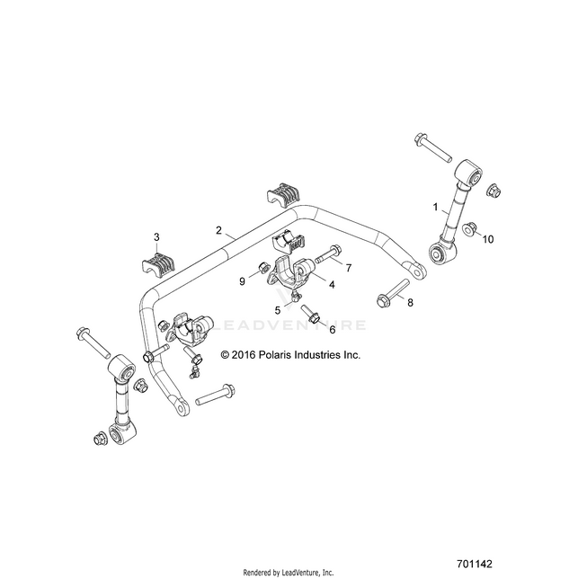 An Image of a Genuine Polaris Parts Schematic Diagram showing the schematic - SUSPENSION: FRONT STABILIZER BAR - 2017 POLARIS RZR 4 900