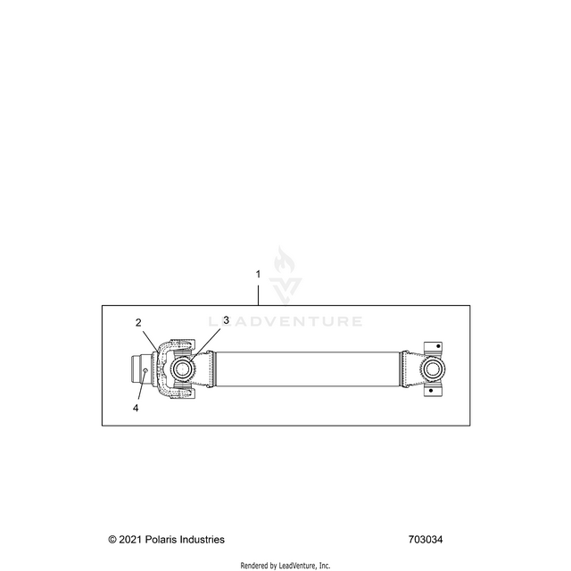 An Image of a Genuine Polaris Parts Schematic Diagram showing the schematic - DRIVE TRAIN: PROP SHAFT REAR - 2022 POLARIS RZR PRO R SPORT/PREMIUM