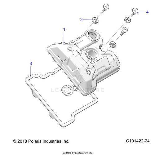 An Image of a Genuine Polaris Parts Schematic Diagram showing the schematic - ENGINE: VALVE COVER - 2022 POLARIS RZR TRAIL 570