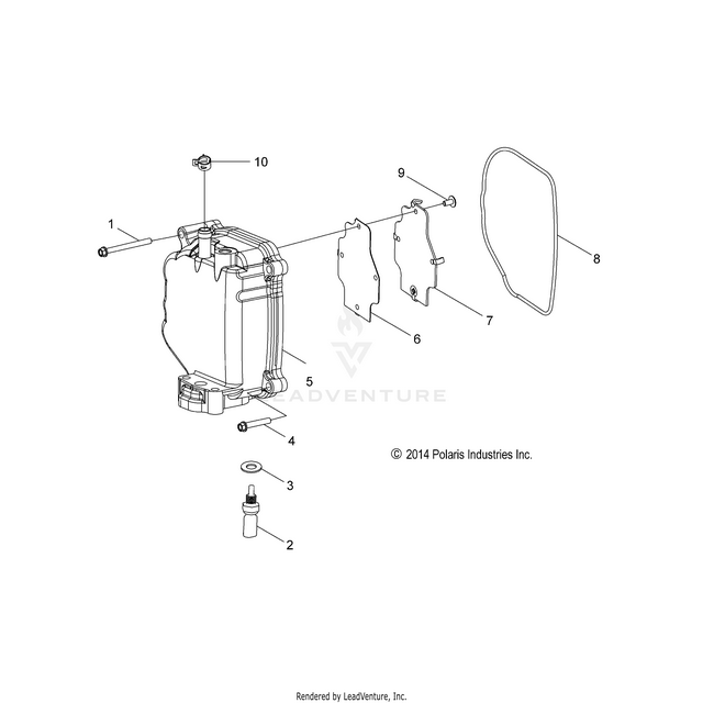 An Image of a Genuine Polaris Parts Schematic Diagram showing the schematic - ENGINE: CYLINDER HEAD COVER - 2018 POLARIS RZR 170