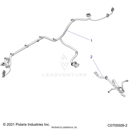 An Image of a Genuine Polaris Parts Schematic Diagram showing the schematic - ELECTRICAL: WIRE HARNESS PERIPHERAL - 2024 POLARIS RZR PRO XP 4 ULTIMATE