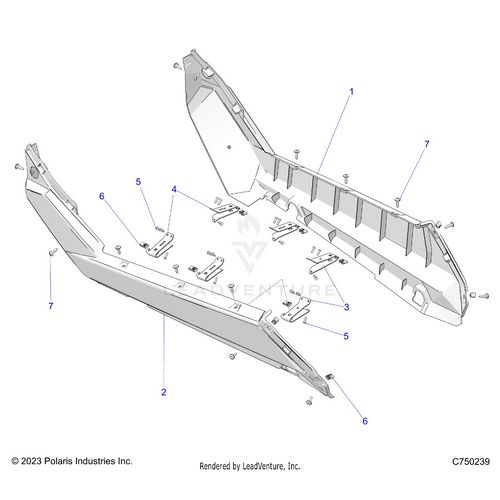 An Image of a Genuine Polaris Parts Schematic Diagram showing the schematic - BODY: ROCKERS - 2026 POLARIS RZR PRO XP ULTIMATE