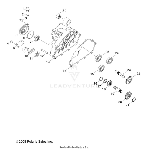 An Image of a Genuine Polaris Parts Schematic Diagram showing the schematic - DRIVE TRAIN: DRIVE SHAFT - 2020 POLARIS RZR 170