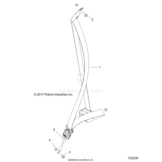 An Image of a Genuine Polaris Parts Schematic Diagram showing the schematic - BODY: SEAT BELT MOUNTING - 2018 POLARIS RZR RS1