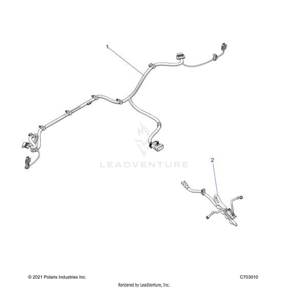 An Image of a Genuine Polaris Parts Schematic Diagram showing the schematic - ELECTRICAL: WIRE HARNESS PERIPHERAL - 2024 POLARIS RZR TURBO R 4 ULTIMATE