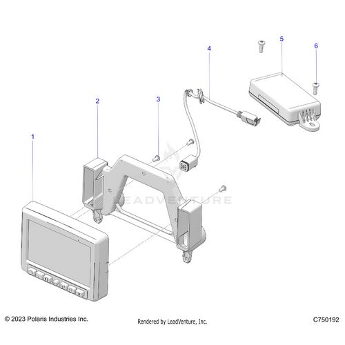 An Image of a Genuine Polaris Parts Schematic Diagram showing the schematic - ELECTRICAL: RIDE COMMAND - 2025 POLARIS RZR PRO R 4 ULTIMATE