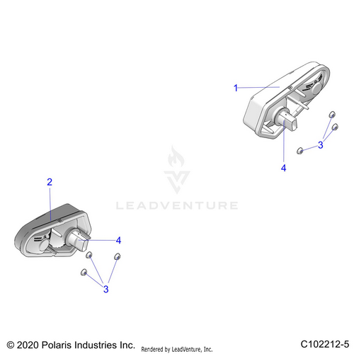 An Image of a Genuine Polaris Parts Schematic Diagram showing the schematic - ELECTRICAL: TAILLIGHTS - 2022 POLARIS RZR TRAIL 570