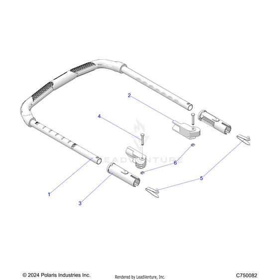 An Image of a Genuine Polaris Parts Schematic Diagram showing the schematic - BODY: GRAB BAR PASSENGER - 2026 POLARIS RZR PRO XP SPORT