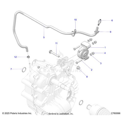 An Image of a Genuine Polaris Parts Schematic Diagram showing the schematic - DRIVE TRAIN: MAIN GEARCASE MOUNTING - 2026 POLARIS RZR XP S 1000 SPORT