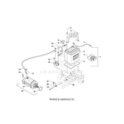 Exploded diagram of the Starter Motor (Inc. 17-18) by Arctic Cat, showing labeled components like wires, connectors, and mounting plates—perfect for finding OEM parts for your Arctic Cat Wildcat or Starter Motor replacement.