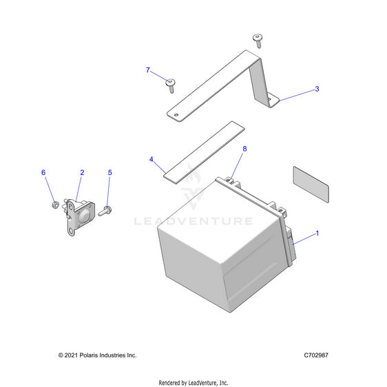An Image of a Genuine Polaris Parts Schematic Diagram showing the schematic - ELECTRICAL: BATTERY - 2022 POLARIS RZR PRO XP 4 ULTIMATE
