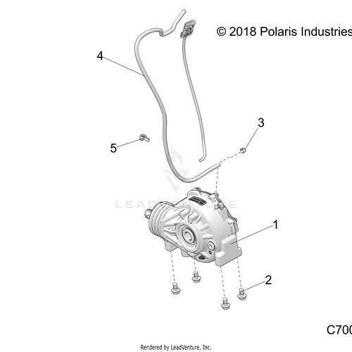 An Image of a Genuine Polaris Parts Schematic Diagram showing the schematic - DRIVE TRAIN: FRONT GEARCASE - 2021 POLARIS RZR TRAIL