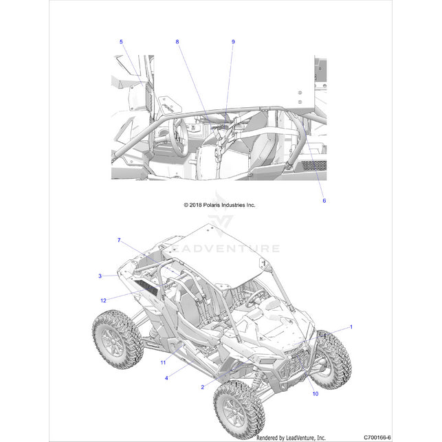 An Image of a Genuine Polaris Parts Schematic Diagram showing the schematic - BODY: DECALS STANDARD - 2020 POLARIS RZR TURBO S