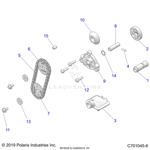 An Image of a Genuine Polaris Parts Schematic Diagram showing the schematic - ENGINE: OIL PUMP - 2021 POLARIS RZR TRAIL