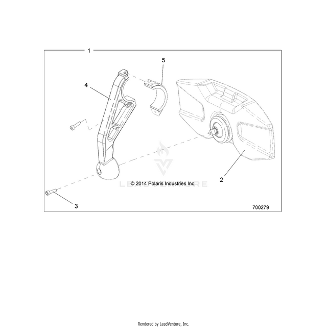 An Image of a Genuine Polaris Parts Schematic Diagram showing the schematic - ACCESSORY: MIRROR REAR - 2016 POLARIS RZR XP 4 1000