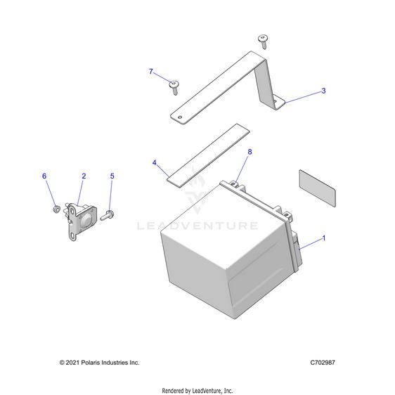 An Image of a Genuine Polaris Parts Schematic Diagram showing the schematic - ELECTRICAL: BATTERY - 2022 POLARIS RZR PRO XP 4 PREMIUM EVAP