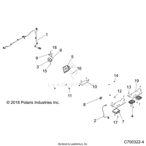 An Image of a Genuine Polaris Parts Schematic Diagram showing the schematic - ELECTRICAL: ECU REGULATOR ETC. - 2019 POLARIS RZR XP TURBO