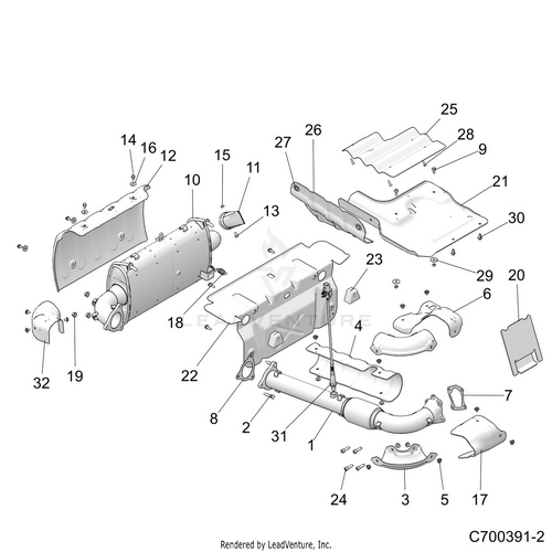 An Image of a Genuine Polaris Parts Schematic Diagram showing the schematic - ENGINE: EXHAUST SYSTEM EVAP - 2020 POLARIS RZR XP TURBO