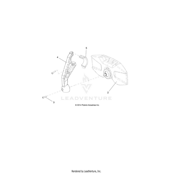An Image of a Genuine Polaris Parts Schematic Diagram showing the schematic - ACCESSORY: MIRROR REAR - 2015 POLARIS RZR XP 1000