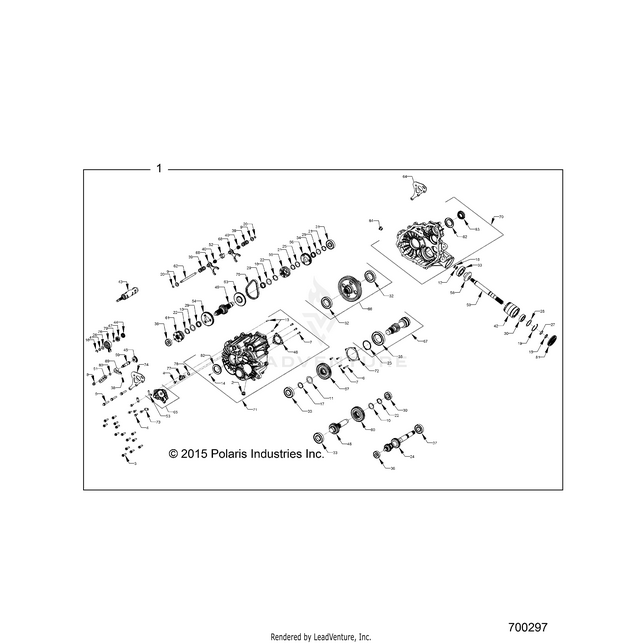 An Image of a Genuine Polaris Parts Schematic Diagram showing the schematic - DRIVE TRAIN: MAIN GEARCASE INTERNALS - 2016 POLARIS RZR XP 4 1000