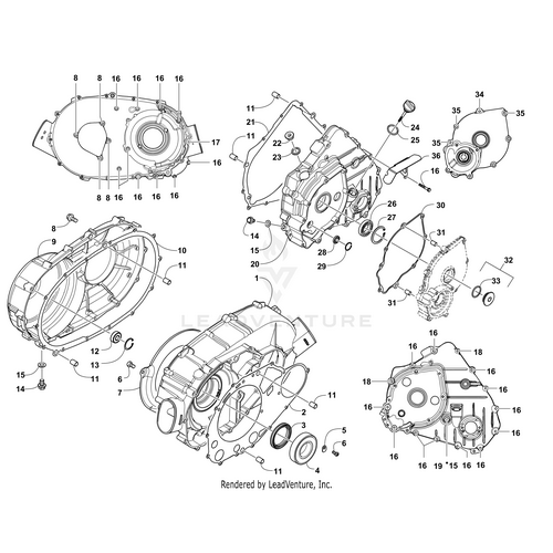 Exploded diagram of a mechanical assembly featuring OEM Arctic Cat parts from a Wildcat, with each component, including the Flange Bolt Socket Head 6*50 (Rb 3307-062) by Arctic Cat, separated, numbered, and labeled for clarity.