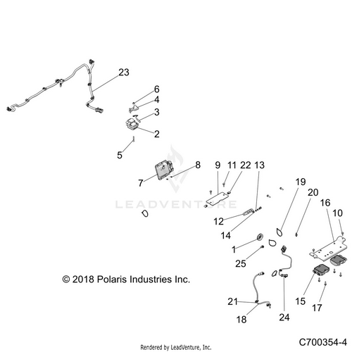 An Image of a Genuine Polaris Parts Schematic Diagram showing the schematic - ELECTRICAL: ECU REGULATOR ETC. - 2019 POLARIS RZR XP TURBO S