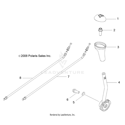 An Image of a Genuine Polaris Parts Schematic Diagram showing the schematic - DRIVE TRAIN: GEAR SELECTOR - 2020 POLARIS RZR 170