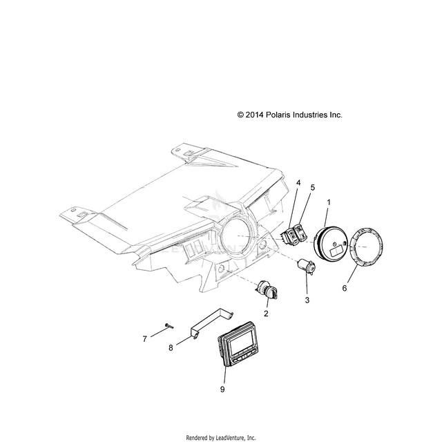An Image of a Genuine Polaris Parts Schematic Diagram showing the schematic - ELECTRICAL: DASH INSTRUMENTS AND CONTROLS - 2016 POLARIS RZR 900/900 EPS