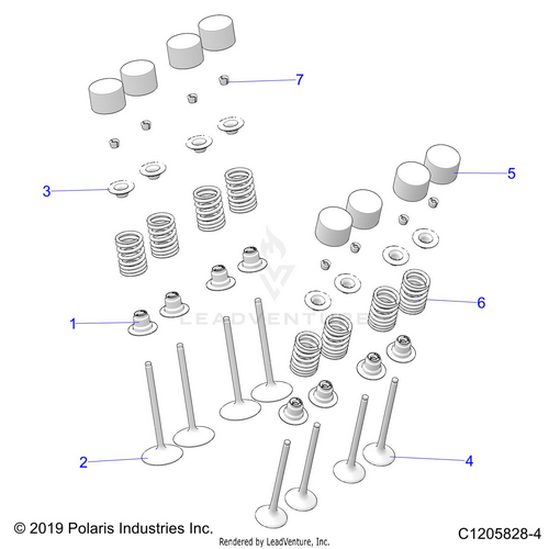 An Image of a Genuine Polaris Parts Schematic Diagram showing the schematic - ENGINE: VALVES - 2022 POLARIS RZR PRO XP 4 SPORT EVAP