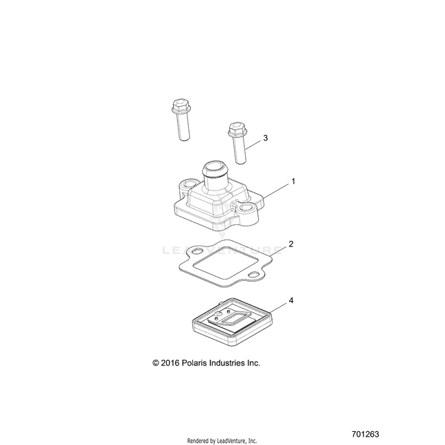An Image of a Genuine Polaris Parts Schematic Diagram showing the schematic - ENGINE: BREATHER - 2018 POLARIS RZR 570