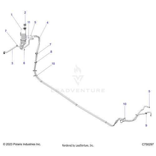 An Image of a Genuine Polaris Parts Schematic Diagram showing the schematic - ENGINE: COOLING SURGE TANK & HOSES - 2026 POLARIS RZR PRO XP 4 ULTIMATE