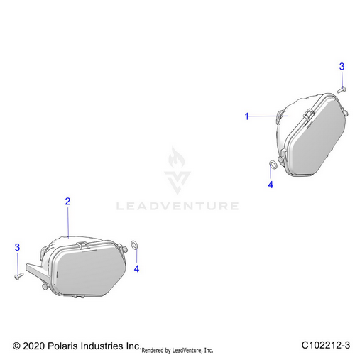 An Image of a Genuine Polaris Parts Schematic Diagram showing the schematic - ELECTRICAL: HEADLIGHTS - 2022 POLARIS RZR TRAIL 570