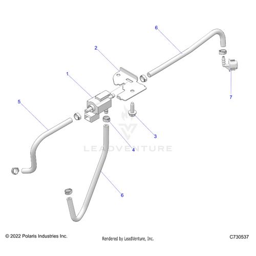 An Image of a Genuine Polaris Parts Schematic Diagram showing the schematic - ENGINE: TURBO BOOST VALVE - 2023 POLARIS RZR PRO XP 4 SPORT