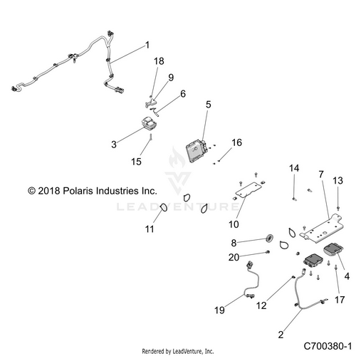 An Image of a Genuine Polaris Parts Schematic Diagram showing the schematic - ELECTRICAL: ECU REGULATOR ETC. - 2019 POLARIS RZR XP 4 TURBO S