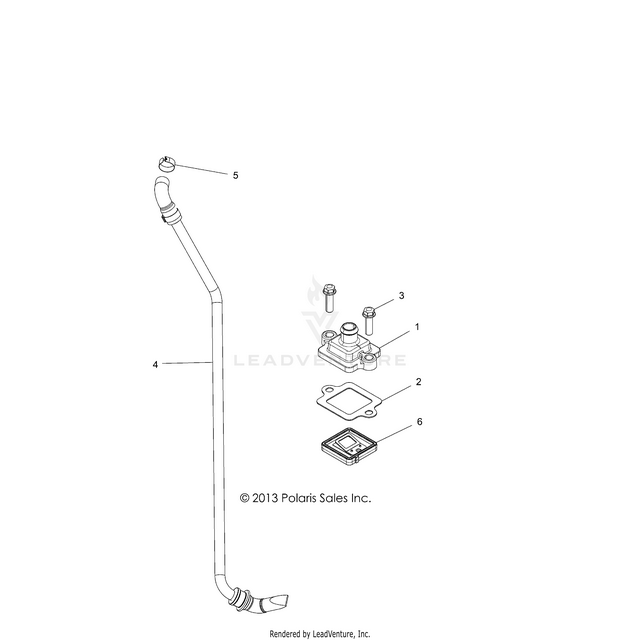An Image of a Genuine Polaris Parts Schematic Diagram showing the schematic - ENGINE: BREATHER - 2015 POLARIS RZR 570