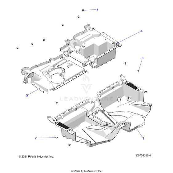 An Image of a Genuine Polaris Parts Schematic Diagram showing the schematic - BODY: FLOOR - 2026 POLARIS RZR XP S 1000 SPORT