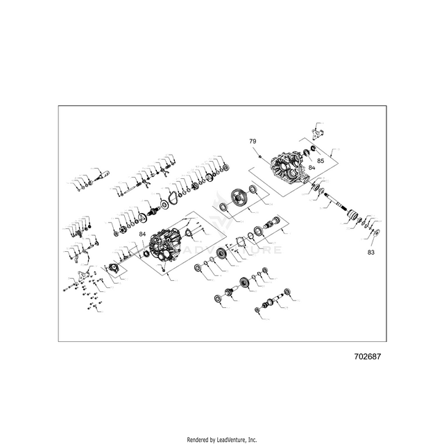 An Image of a Genuine Polaris Parts Schematic Diagram showing the schematic - DRIVE TRAIN: MAIN GEARCASE INTERNALS - 2021 POLARIS RZR S 4 1000