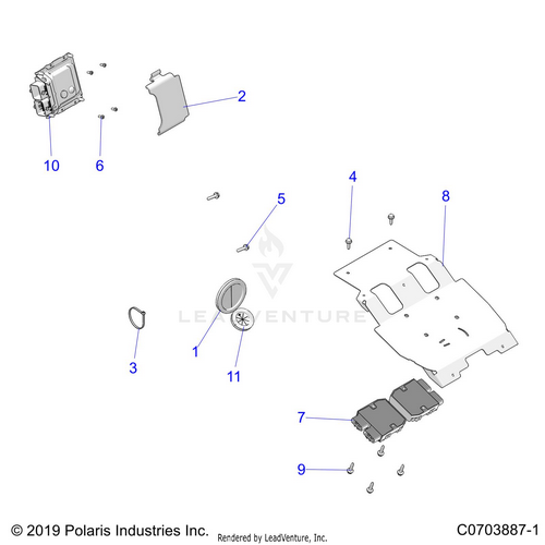 An Image of a Genuine Polaris Parts Schematic Diagram showing the schematic - ELECTRICAL: ECU REGULATOR ETC. - 2020 POLARIS RZR PRO XP