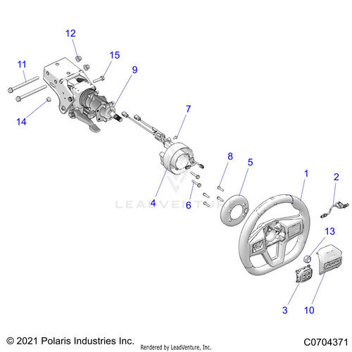 An Image of a Genuine Polaris Parts Schematic Diagram showing the schematic - STEERING: UPPER PREMIUM/ULTIMATE - 2023 POLARIS RZR PRO XP PREMIUM