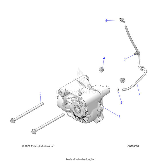 An Image of a Genuine Polaris Parts Schematic Diagram showing the schematic - DRIVE TRAIN: FRONT GEARCASE MOUNTING - 2023 POLARIS RZR TURBO R 4 PREMIUM RIDE COMMAND