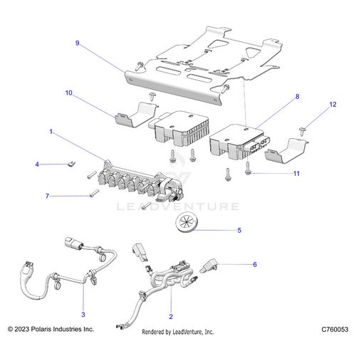 An Image of a Genuine Polaris Parts Schematic Diagram showing the schematic - ELECTRICAL: WIRE HARNESS PERIPHERAL - 2025 POLARIS RZR PRO XP SPORT