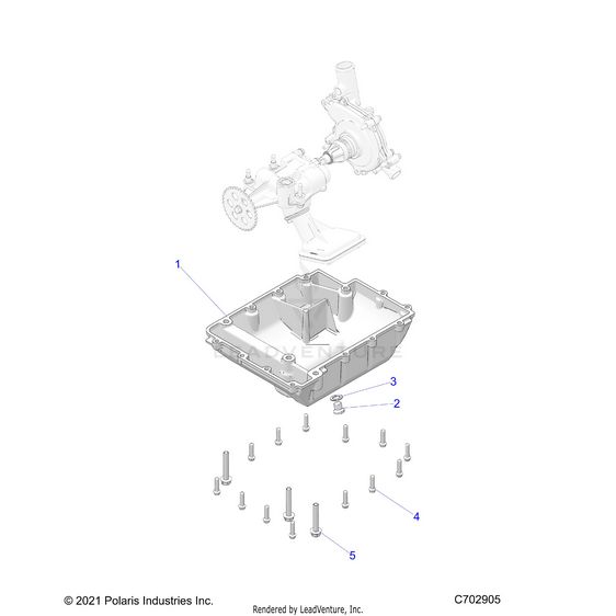 An Image of a Genuine Polaris Parts Schematic Diagram showing the schematic - ENGINE: OIL SUMP COVER - 2026 POLARIS RZR XP 4 1000 ULTIMATE