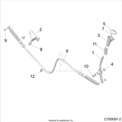 An Image of a Genuine Polaris Parts Schematic Diagram showing the schematic - DRIVE TRAIN: GEAR SELECTOR - 2018 POLARIS RZR RS1