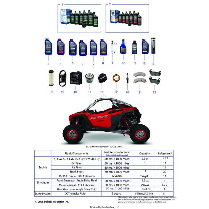 An Image of a Genuine Polaris Parts Schematic Diagram showing the schematic - *SERVICE & MAINTENANCE - 2024 POLARIS RZR PRO R ULTIMATE