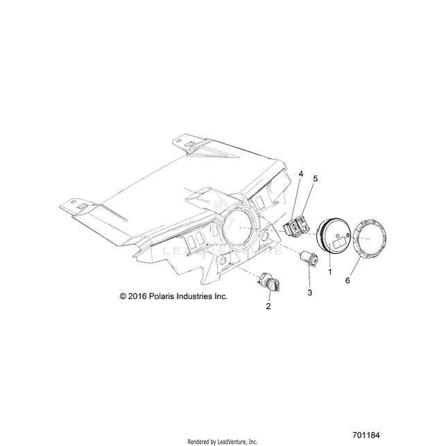 An Image of a Genuine Polaris Parts Schematic Diagram showing the schematic - ELECTRICAL: DASH INSTRUMENTS AND CONTROLS - 2017 POLARIS RZR XP 4 1000