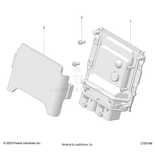 An Image of a Genuine Polaris Parts Schematic Diagram showing the schematic - ELECTRICAL: ECU - 2026 POLARIS RZR PRO S SPORT
